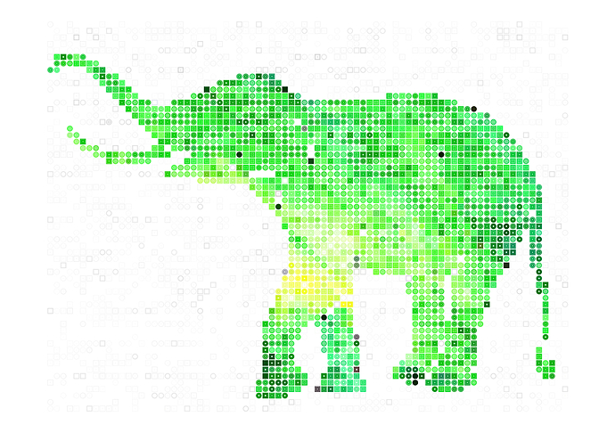 Green Mosaic Elephant