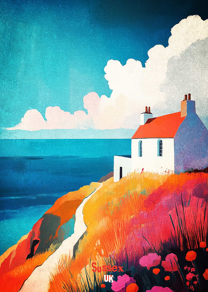 Sussex UK Art Poster