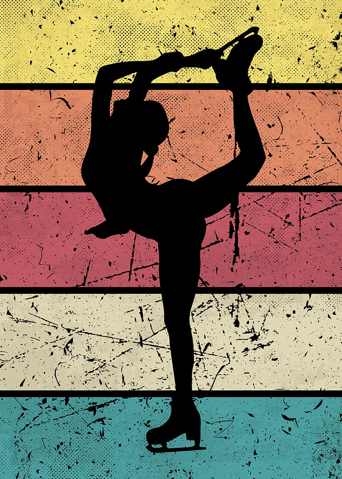 Vintage Figure Skater Silhouette