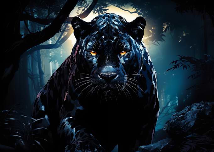 Black Panther in the Night