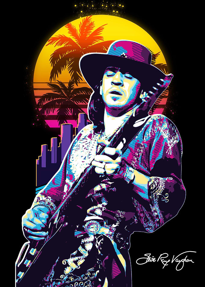 Stevie Ray Vaughan Retro Art