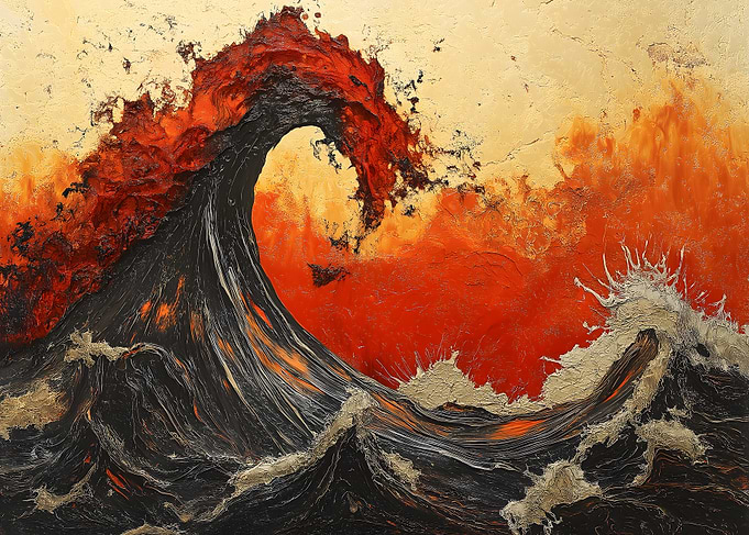 Fiery Wave Abstract