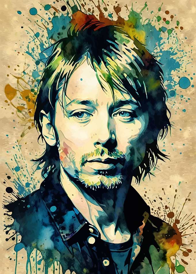 Thom Yorke Watercolor Portrait