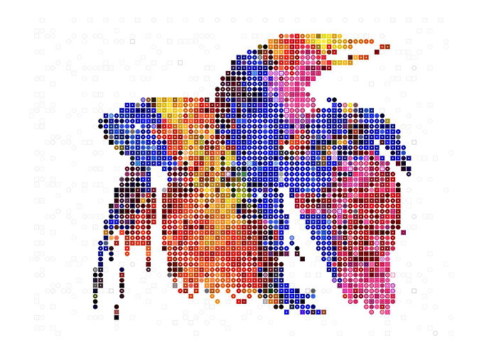 Betta Fish Colorful Mosaic