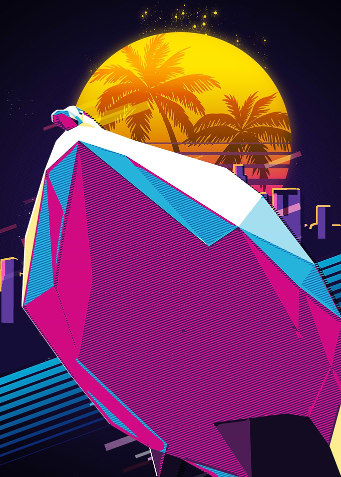 pathethic duck meme Retro Geometric Art