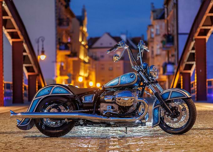Custom Blue Motorcycle