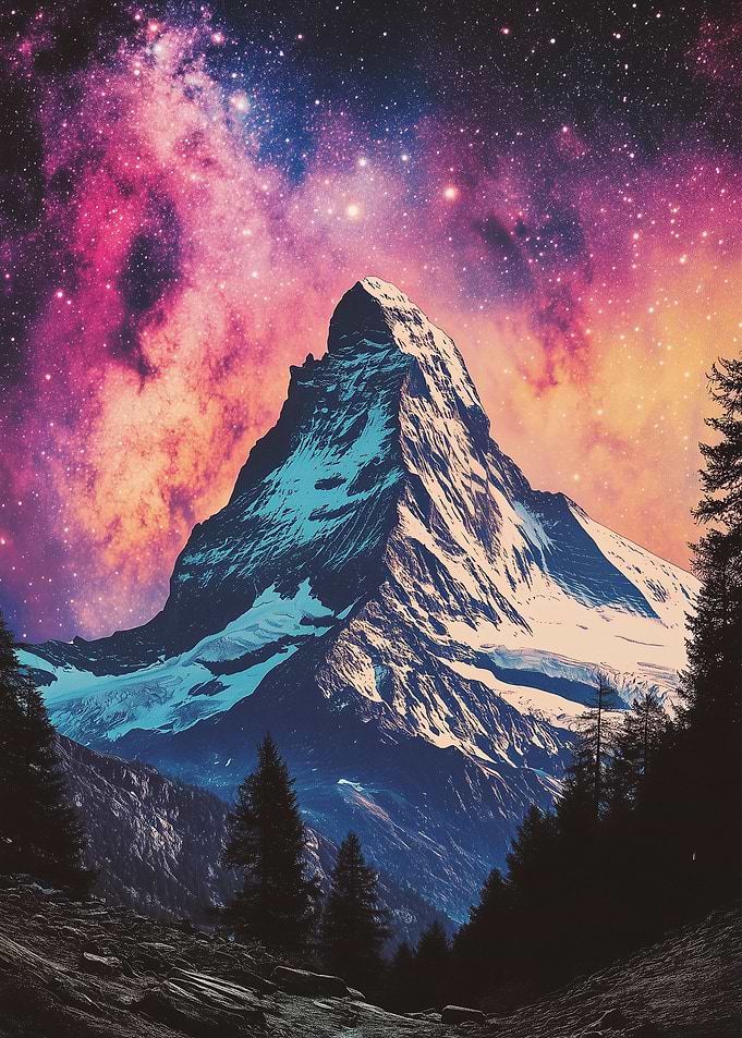 Mountain Under Stars