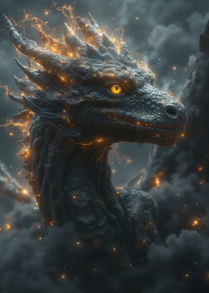 Fiery Dragon Portrait