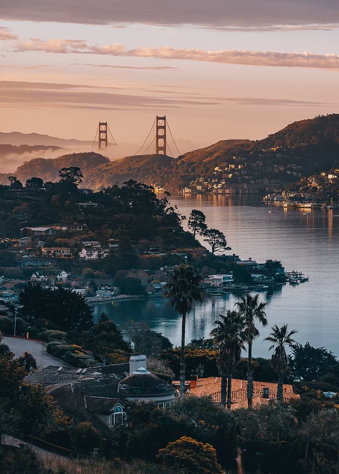 Golden Gate Bridge Sunrise from Tiburon