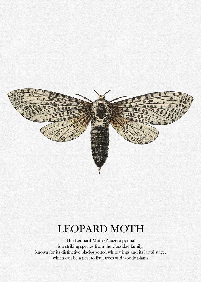 Leopard Moth Illustration