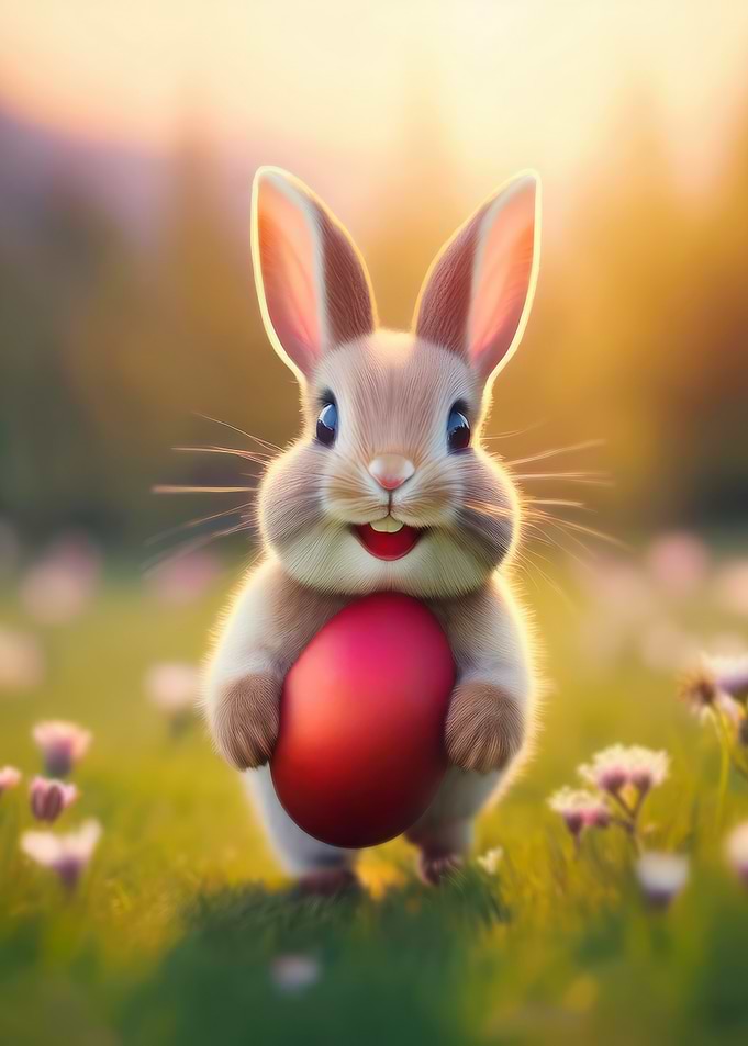 Easter Bunny with Red Egg
