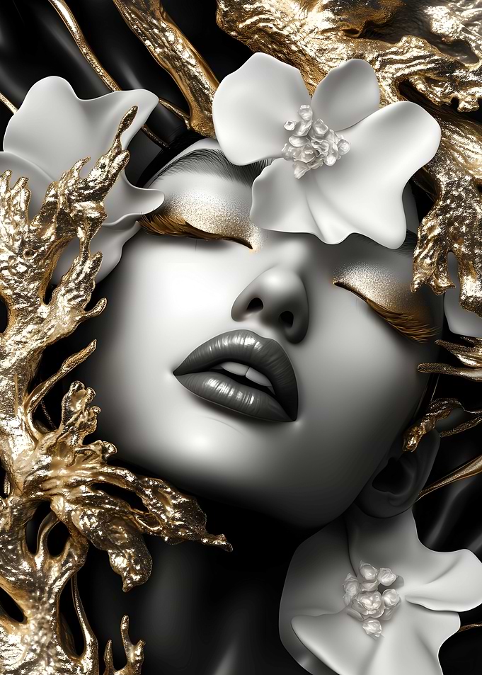 Golden Floral Portrait