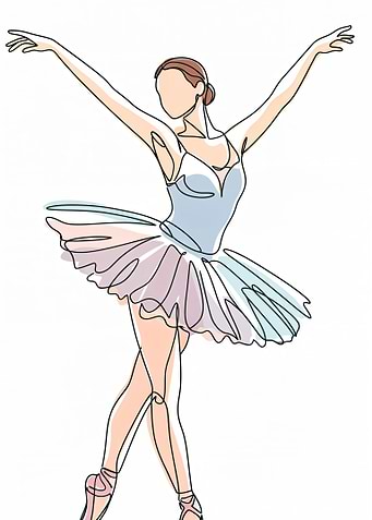 Ballet Dancer Line Art