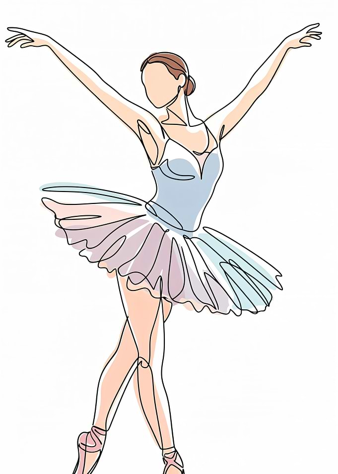 Ballet Dancer Line Art