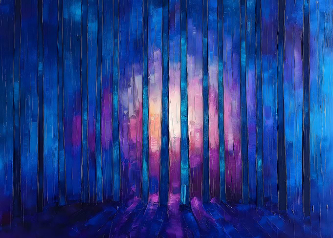 Blue Forest Sunset
