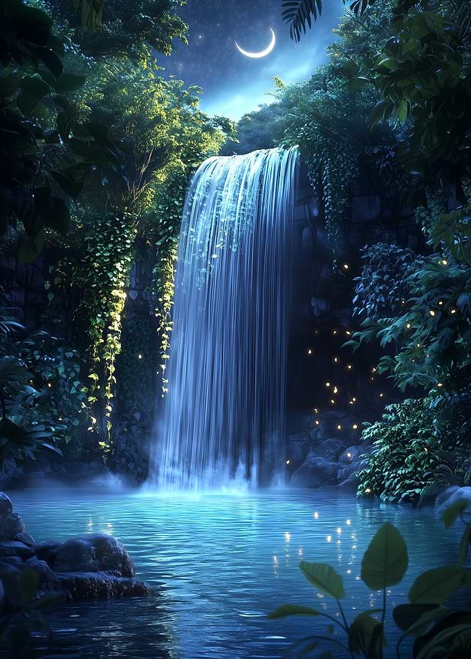 Night Waterfall