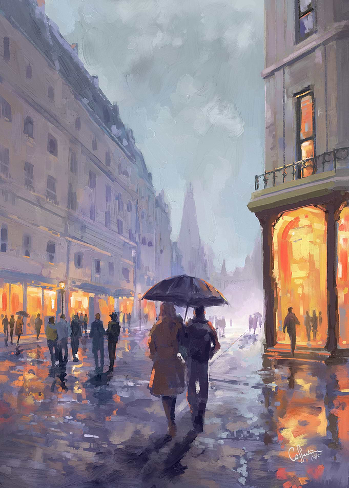 Rainy City Street