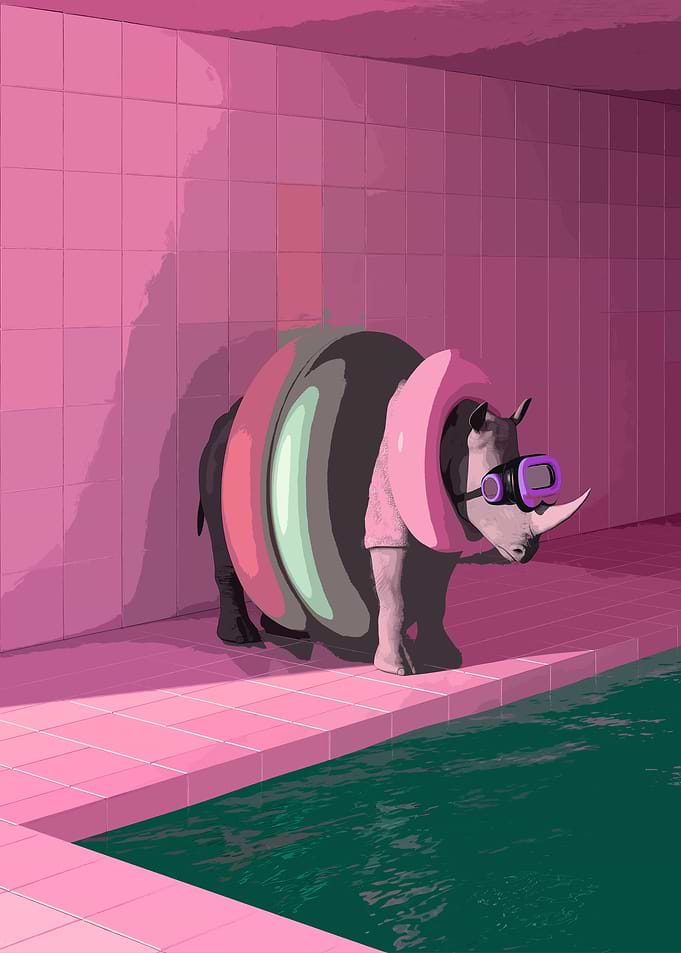 Rhino Poolside