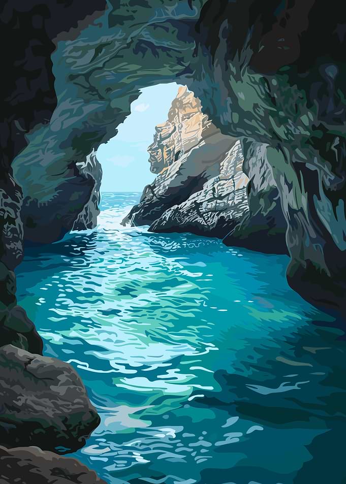 Sea Cave Blue Water