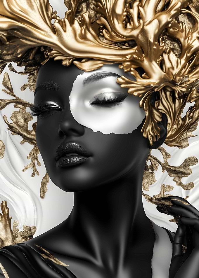 Gold & Black Portrait