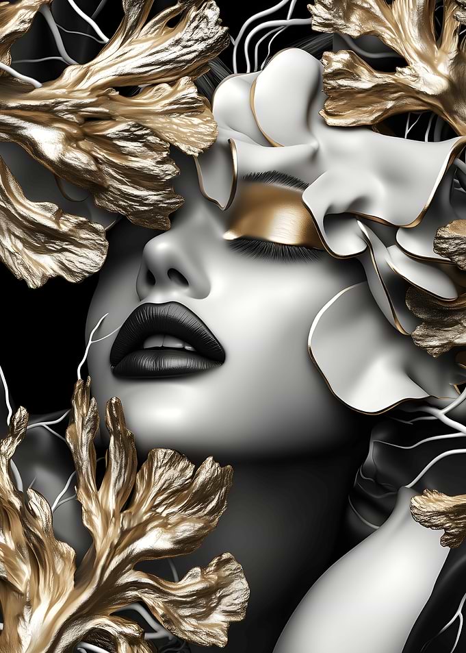 Golden Floral Portrait