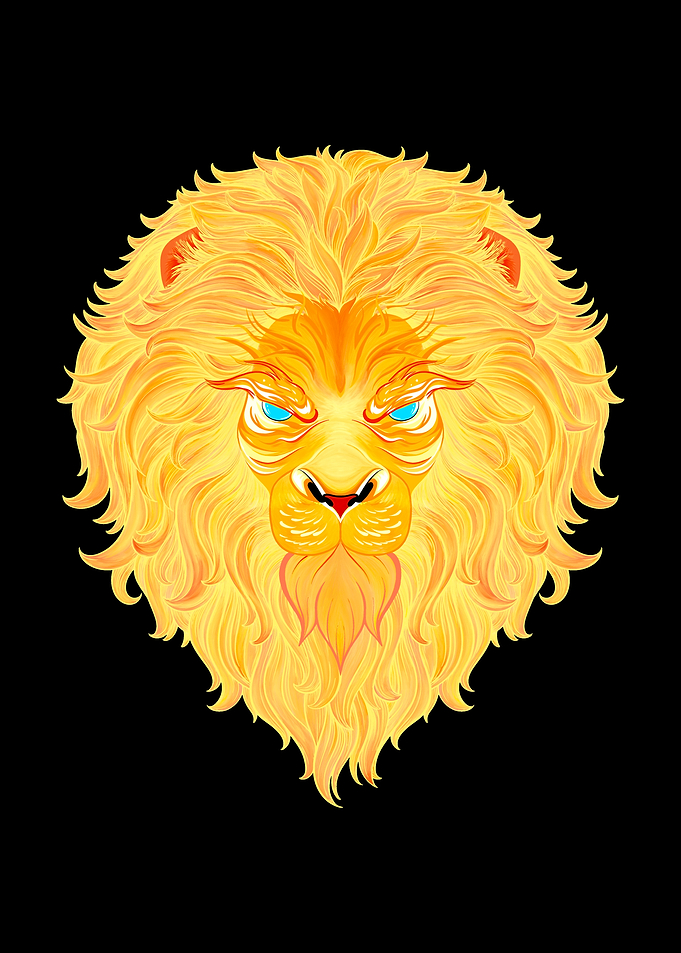 Fiery Lion Head
