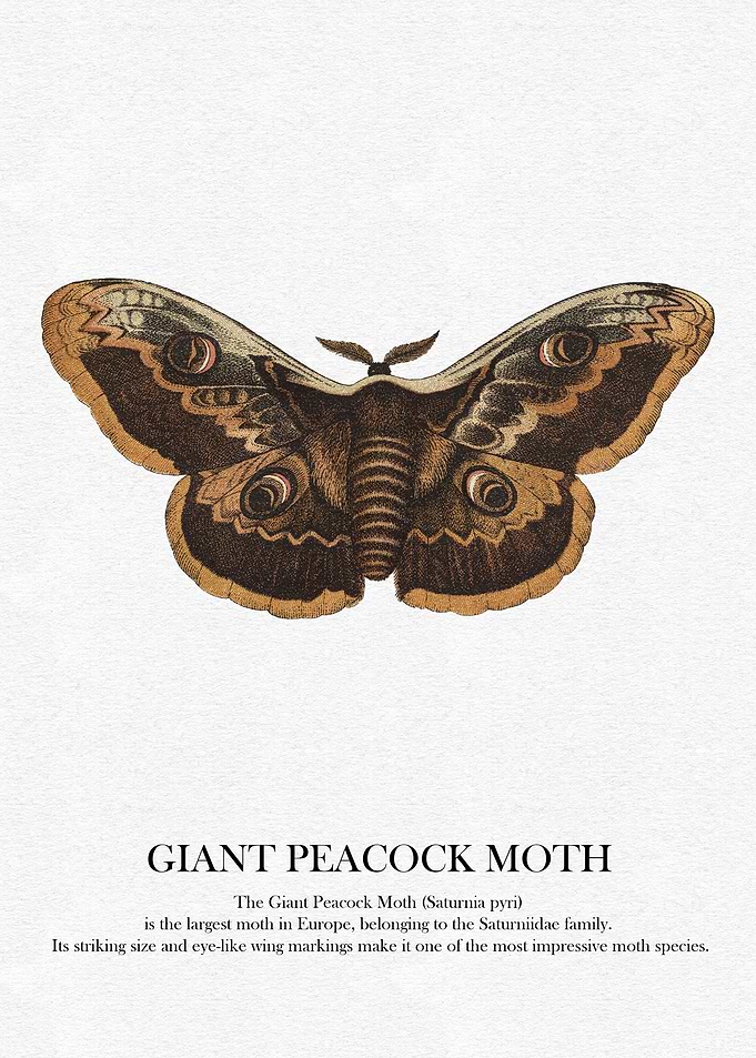 Giant Peacock Moth Illustration