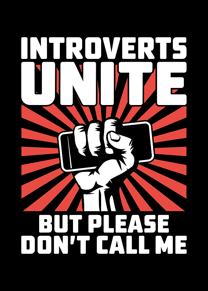 Introverts Unite Phone Graphic