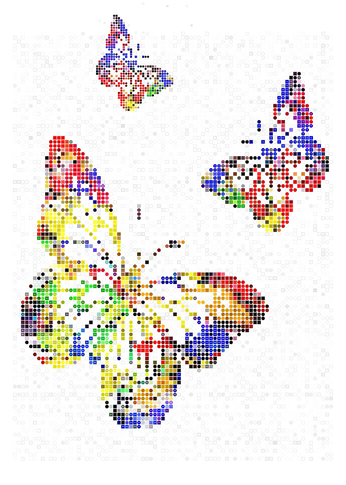 Butterfly Art Colorful Mosaic