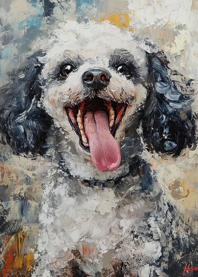 Happy Poodle Painting