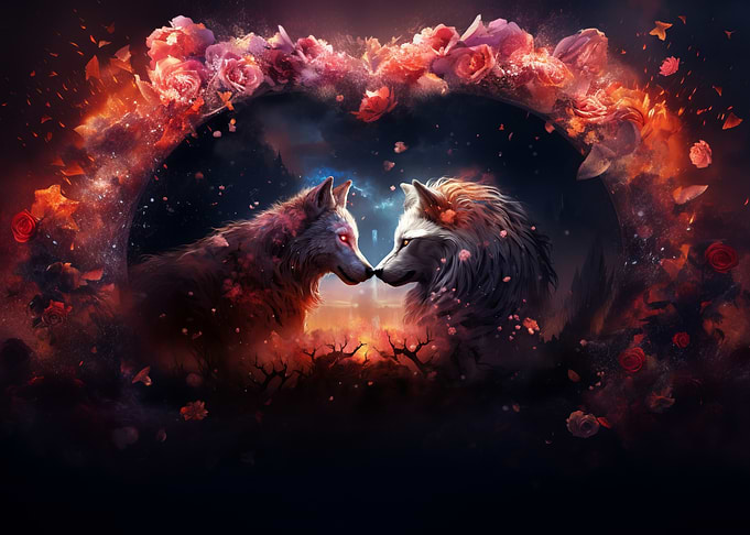 Wolf Couple in Love