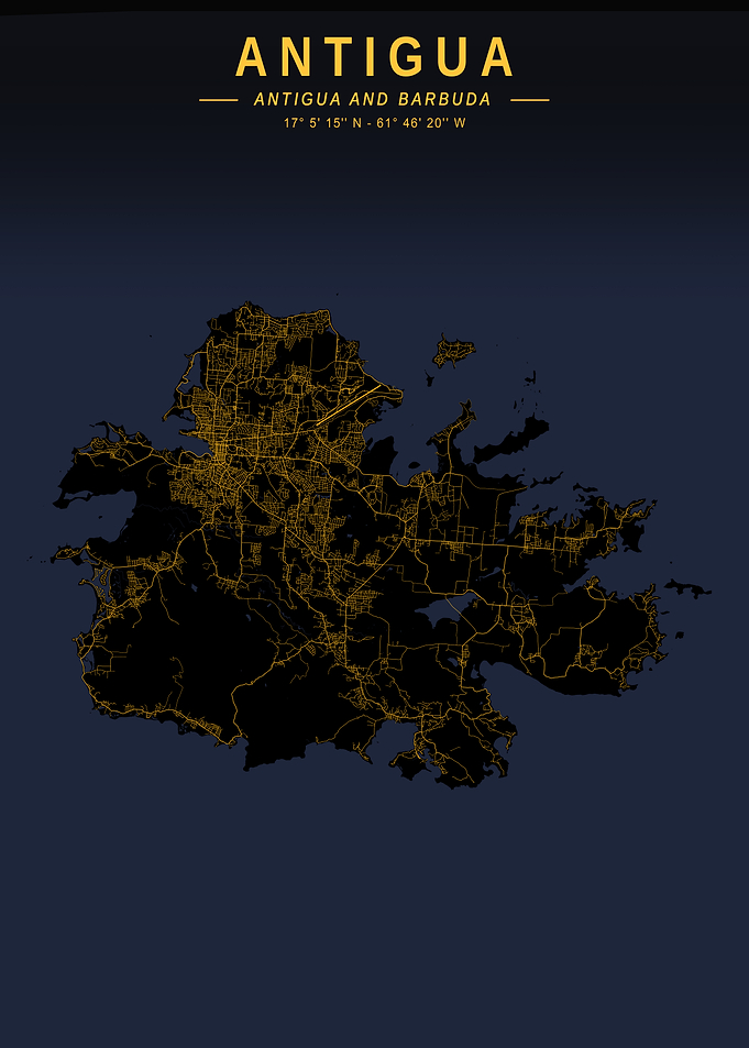 Antigua Island Map