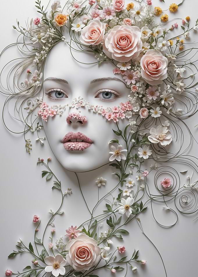Floral Woman Portrait