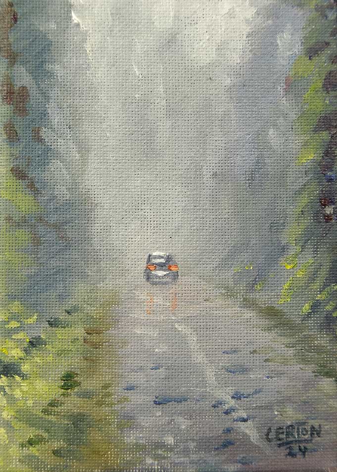 Foggy Road Painting