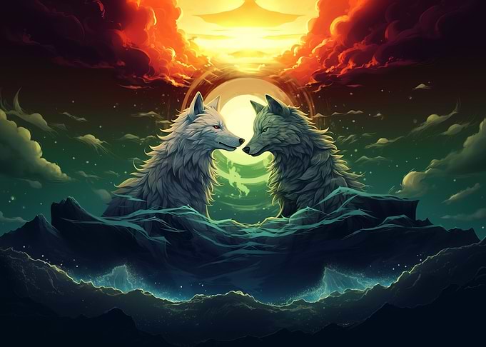 Wolves Under Moonlight