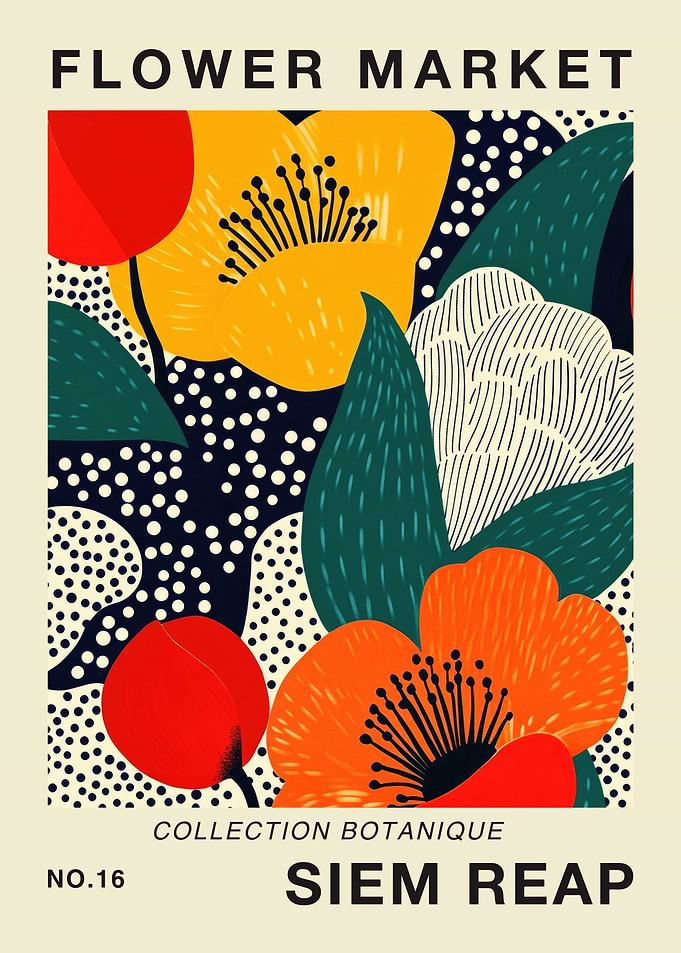 Siem Reap Flower Market Poster