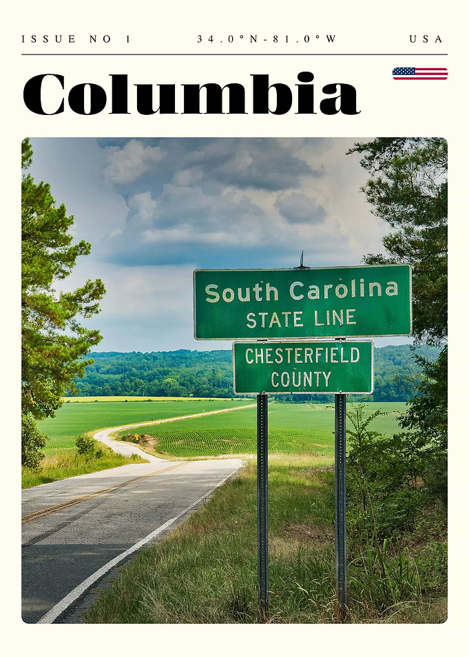 Columbia South Carolina Travel Art Poster