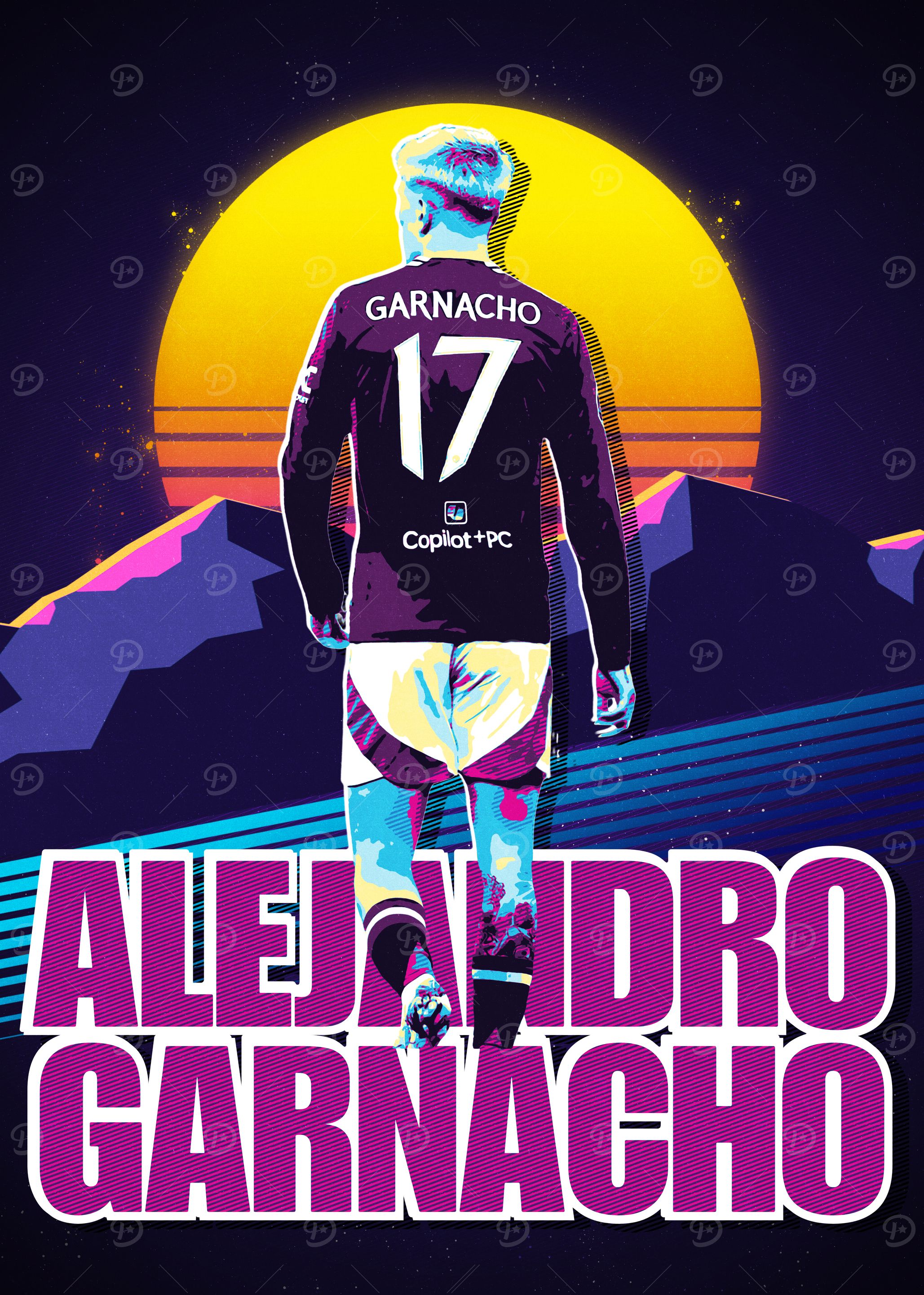 Alejandro Garnacho Retro Art