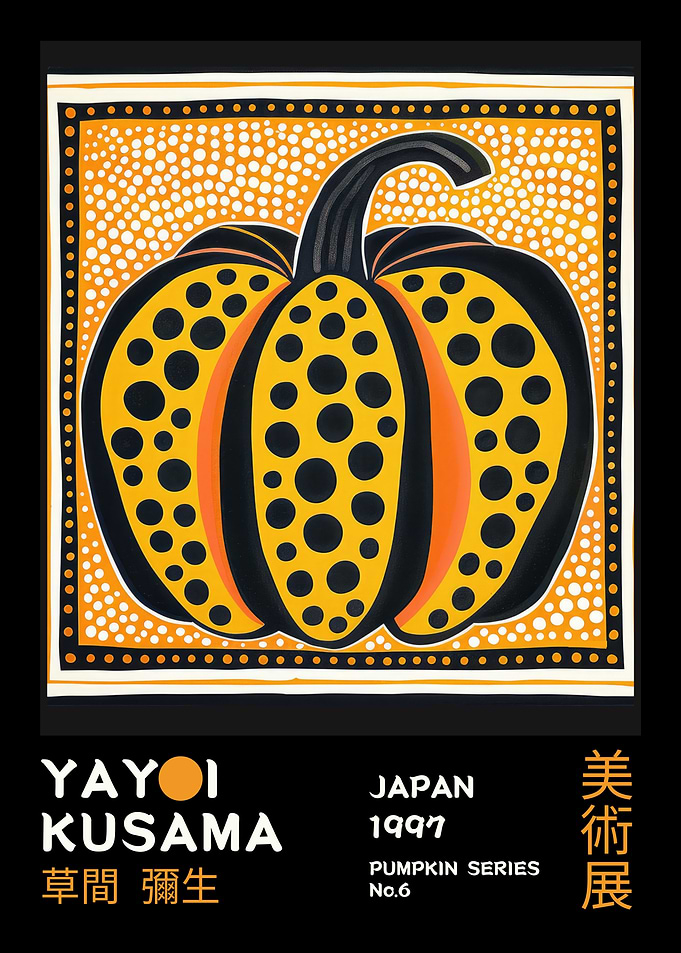 Yayoi Kusama Pumpkin No.6 Exhibition Poster