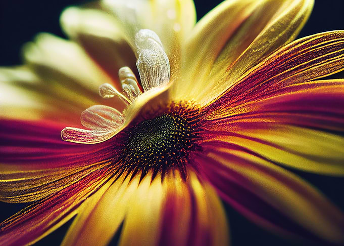 Close-up Flower with Dew Drops