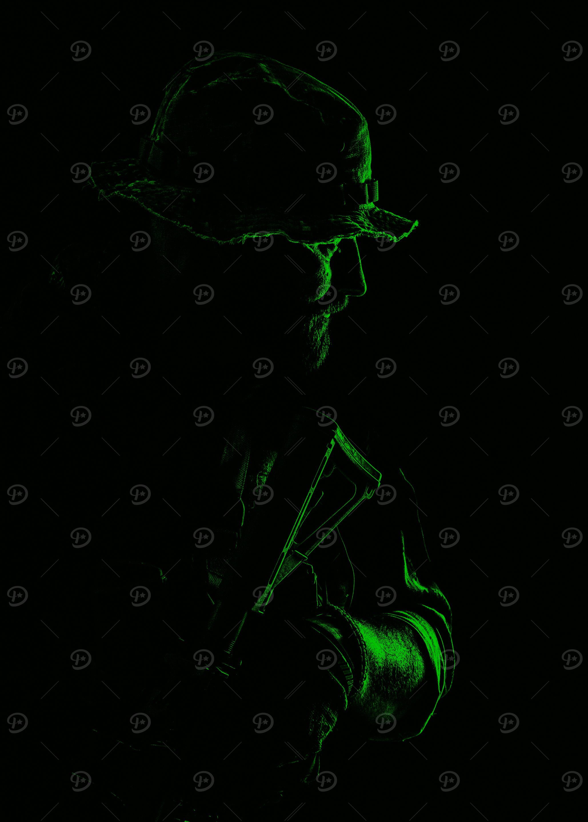 Green Silhouette Soldier