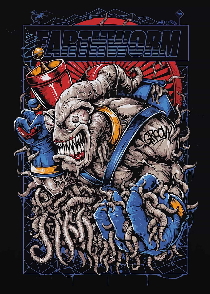 Earthworm Monster Illustration