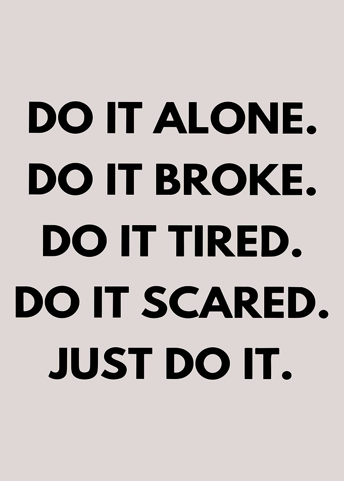 Motivational Just Do It Poster for Minimalistic Home or Office Decor