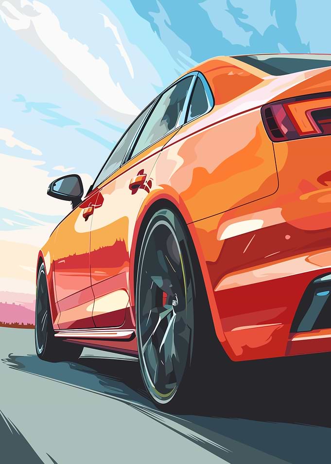 Orange Sports Car