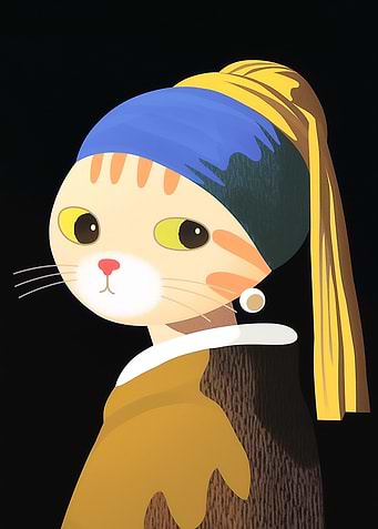 Pearl Earring Cat