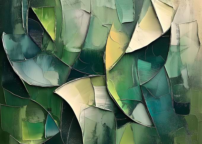 Abstract Green Canvas Painting