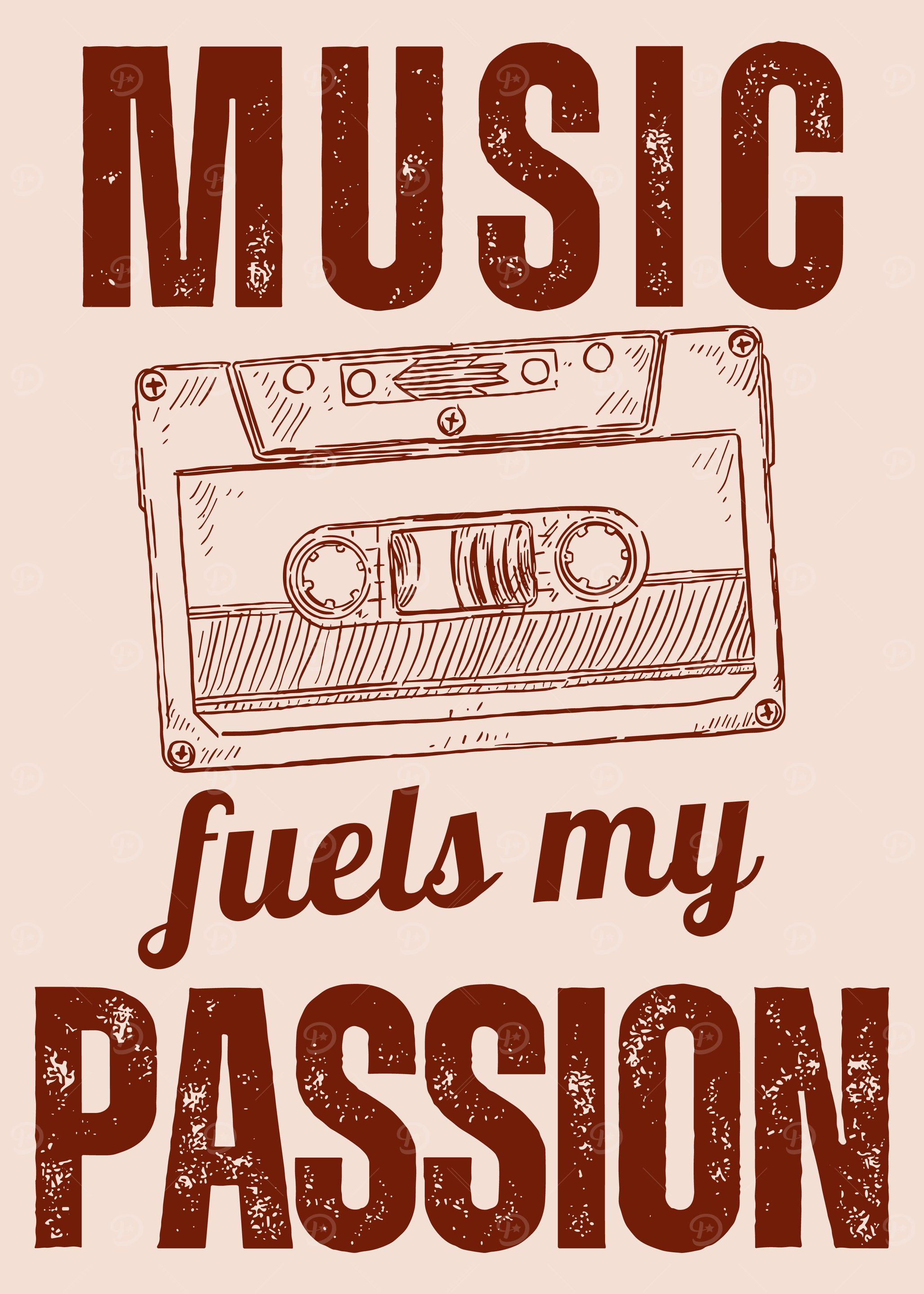Vintage Inspiring Quote Music Fuels My Passion