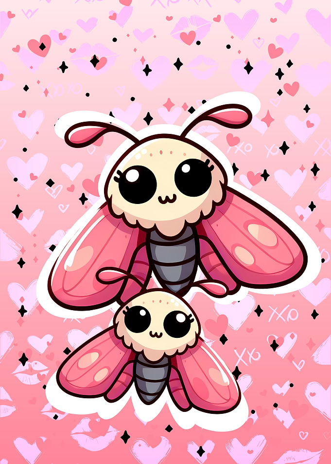 Cute Pink Moths