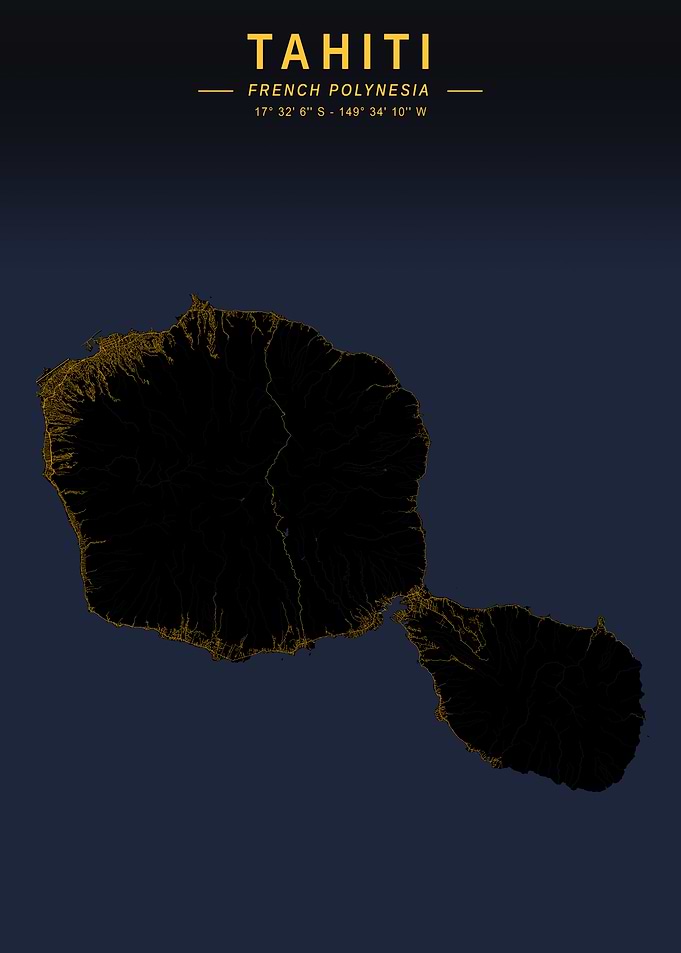 Tahiti Island Map