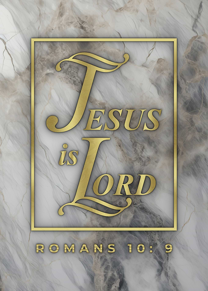 Jesus Is LORD Marble Gold Christian Faith